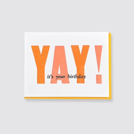 Yay! Birthday Letterpress Card