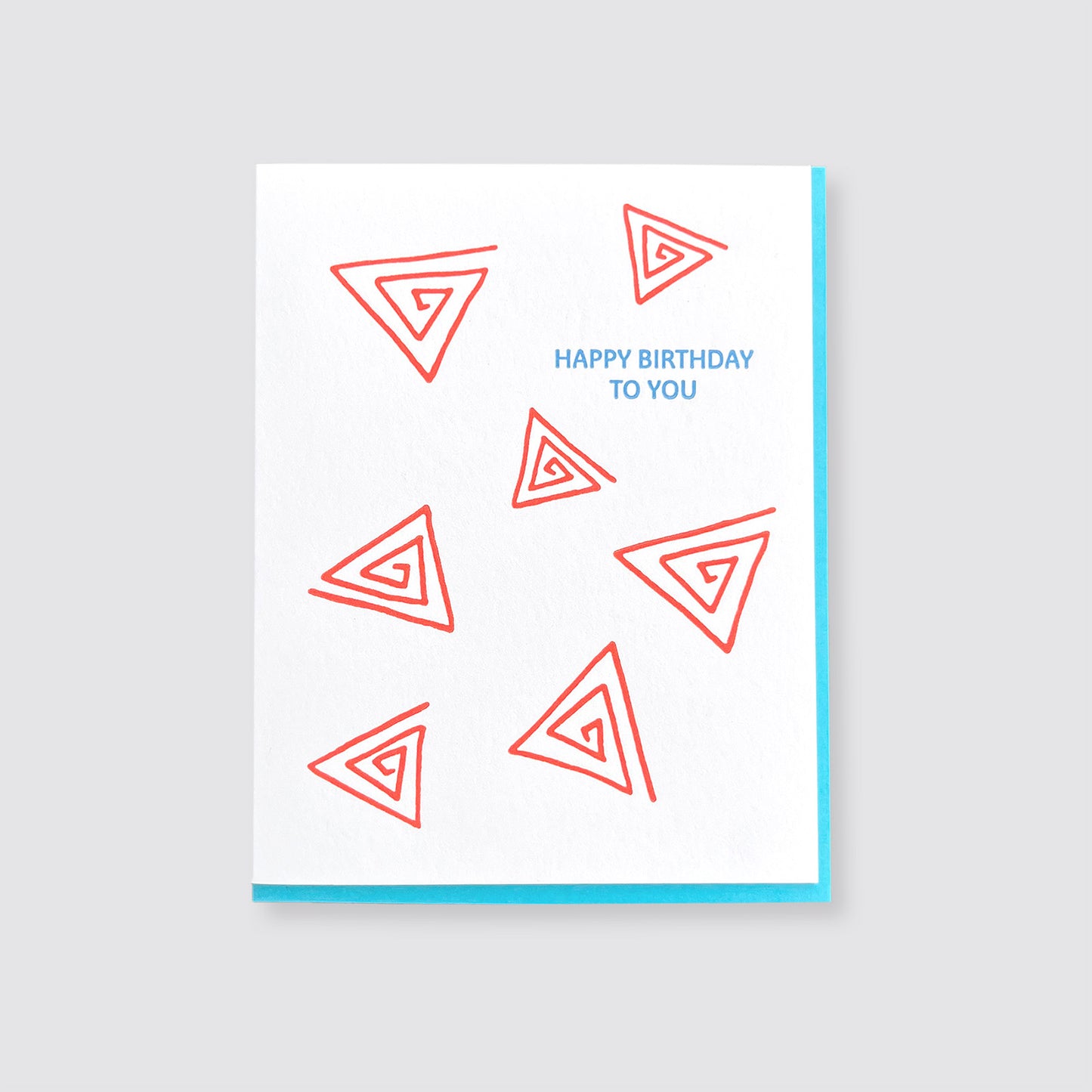 Happy Birthday Triangles Letterpress Card