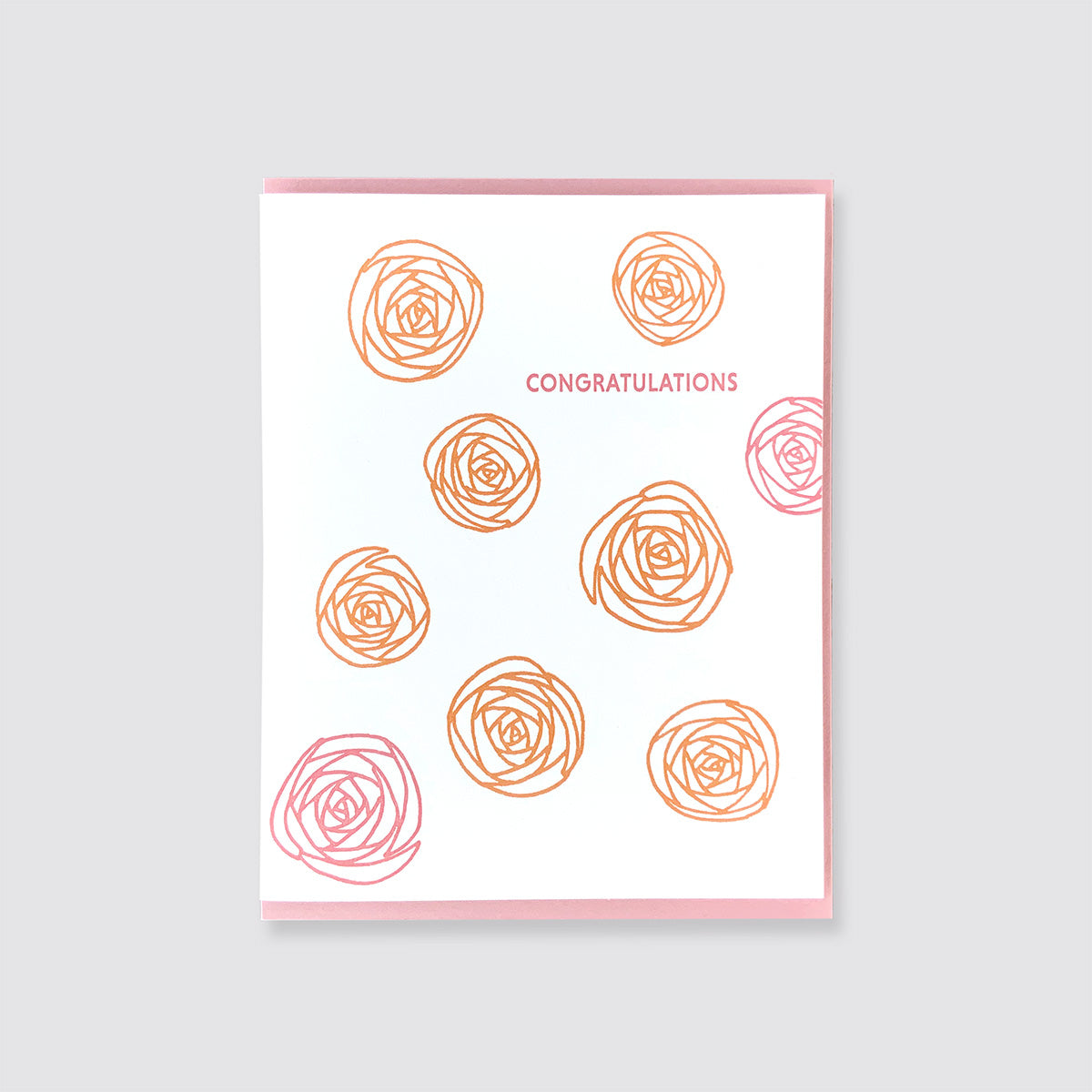 Congratulations Roses Letterpress Card