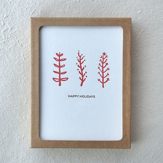 Red Botanicals Holiday Card Boxed Set