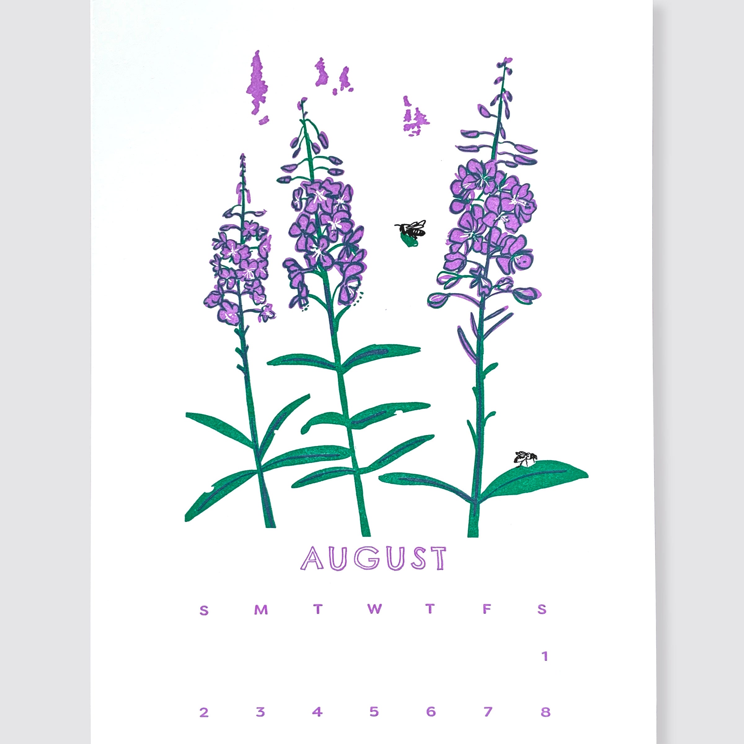 2026 Native Bees Letterpress Calendar – True North Letterpress