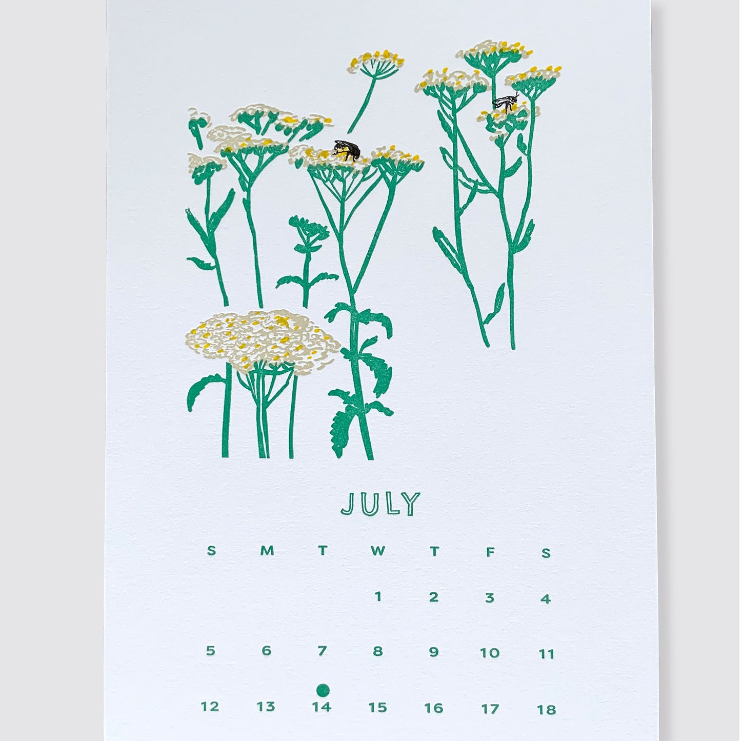 2026 Native Bees Letterpress Calendar