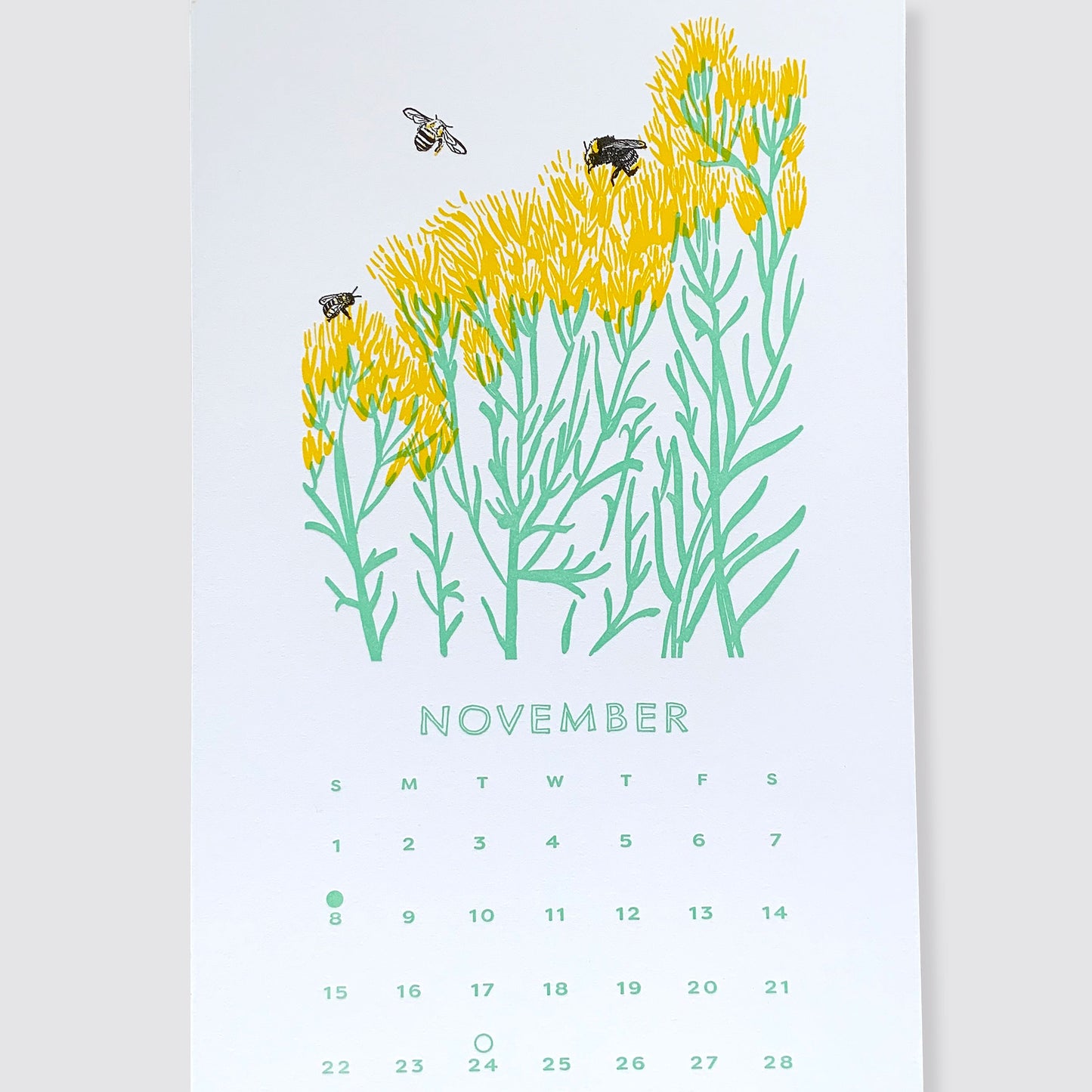 2026 Native Bees Letterpress Calendar
