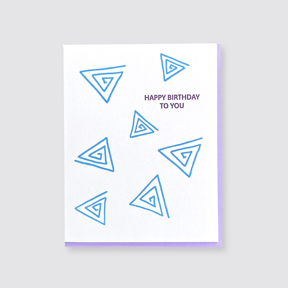 Happy Birthday Triangles Letterpress Card