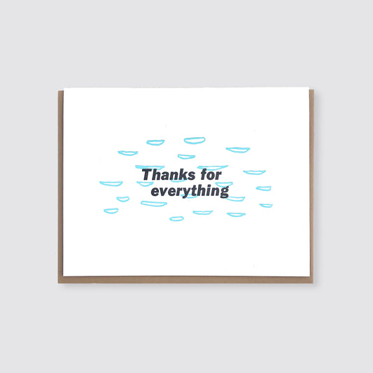 Thanks for Everything Letterpress Card