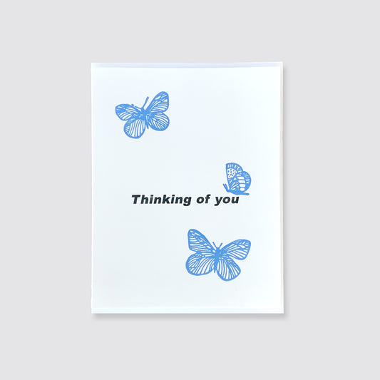 Thinking of You Butterflies Letterpress Card