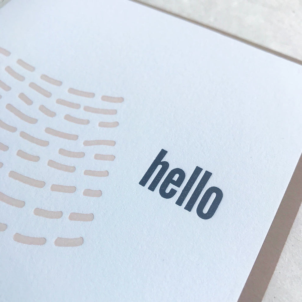 Hello Wavy Lines Letterpress Card – True North Letterpress